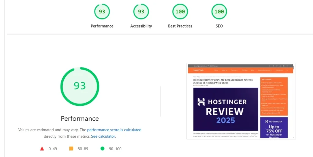Hostinger Hosting Review 2026: Fast, Affordable & Perfect for Beginners 🚀 pagespeed hostinger hosting 1024x586